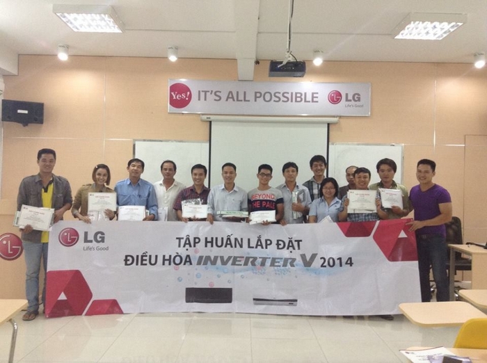 Tham gia các khóa tập huấn lắp đặt máy lạnh LG inverter 2014